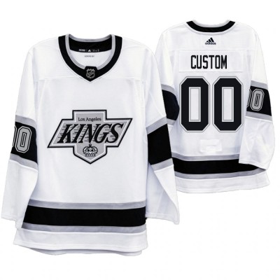 Los Angeles Kings Custom Men's Adidas 201920 Heritage White Throwback 90s NHL Jersey